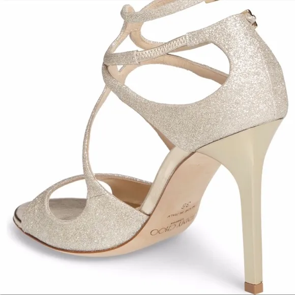 Jimmy Choo Lang Wavy Strappy Clasp Heel Sandals