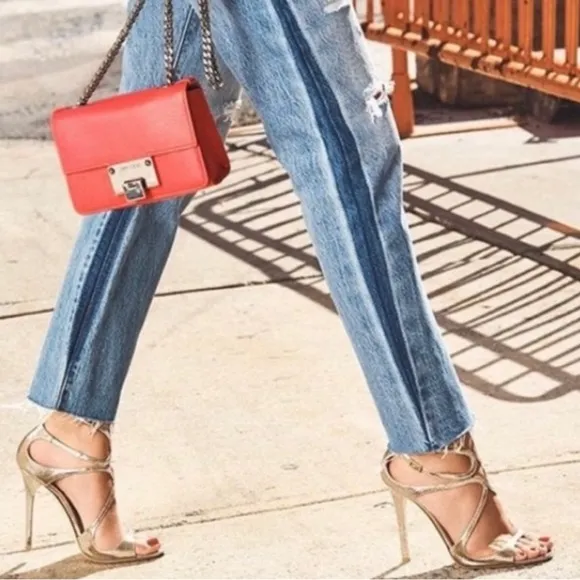 Jimmy Choo Lang Wavy Strappy Clasp Heel Sandals