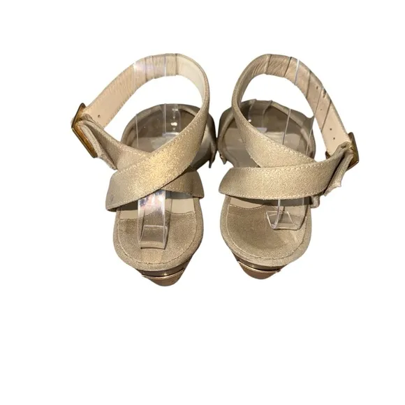 Jimmy Choo Strappy Sandals Clogs Tan Size 36