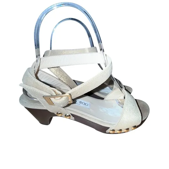Jimmy Choo Strappy Sandals Clogs Tan Size 36