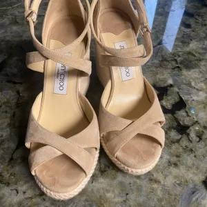 Jimmy Choo Tan Suede Women's Sandals
