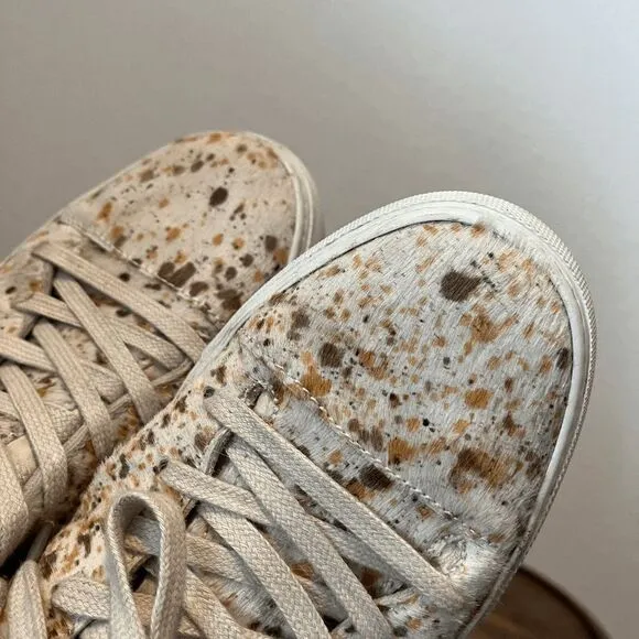 John Varvatos Collection Reed Calf Animal Hair Low-Top Sneakers Men's Size 10