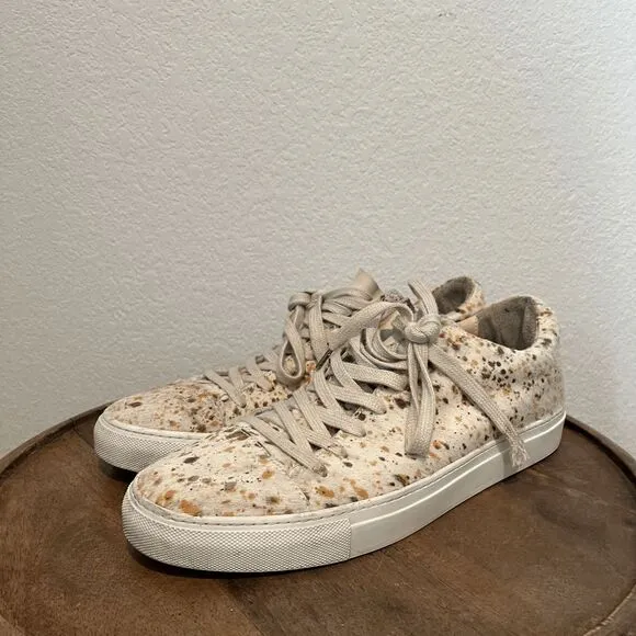 John Varvatos Collection Reed Calf Animal Hair Low-Top Sneakers Men's Size 10