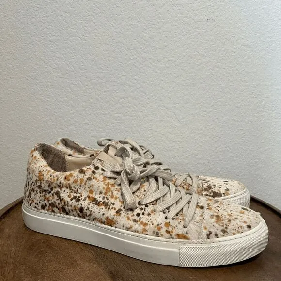 John Varvatos Collection Reed Calf Animal Hair Low-Top Sneakers Men's Size 10