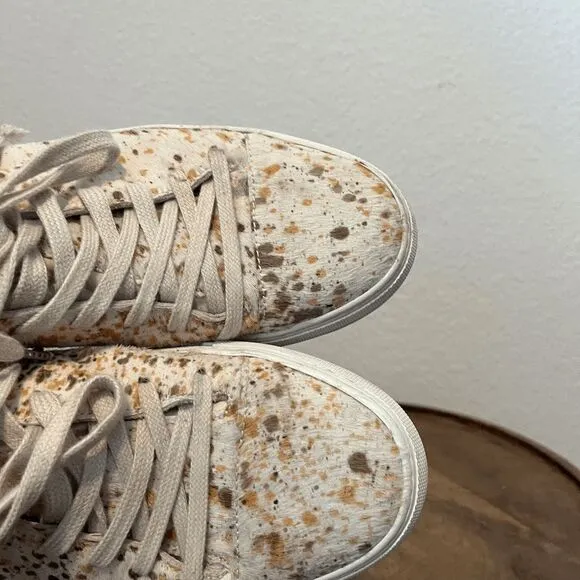 John Varvatos Collection Reed Calf Animal Hair Low-Top Sneakers Men's Size 10