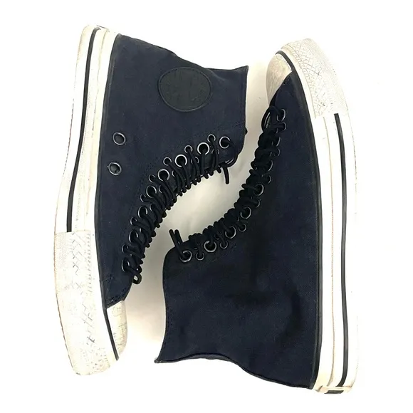 John Varvatos Converse All Star Multi Eyelet Hi Top Blue Canvas Men’s Size 8.5