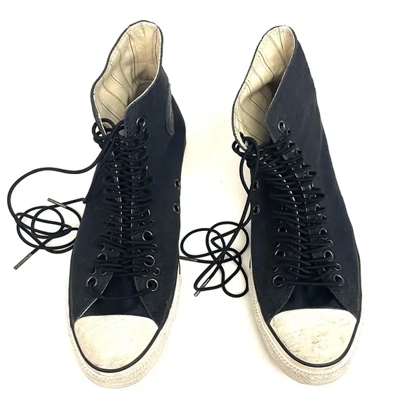 John Varvatos Converse All Star Multi Eyelet Hi Top Blue Canvas Men’s Size 8.5