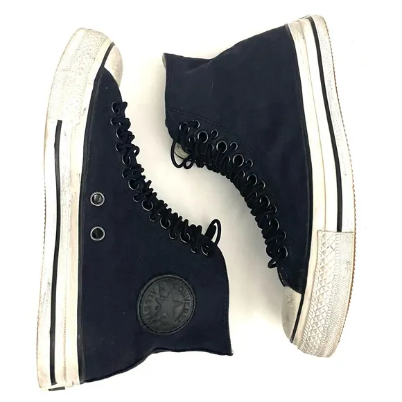 John Varvatos Converse All Star Multi Eyelet Hi Top Blue Canvas Men’s Size 8.5