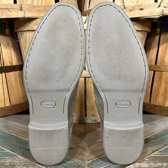 John Varvatos Dylan Sidegore Brown Suede Slip-On Oxford Loafers Mens Size 9.5