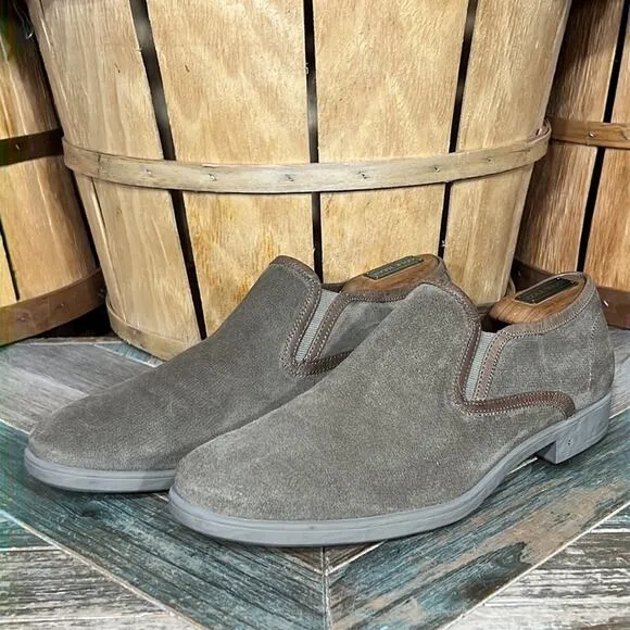 John Varvatos Dylan Sidegore Brown Suede Slip-On Oxford Loafers Mens Size 9.5
