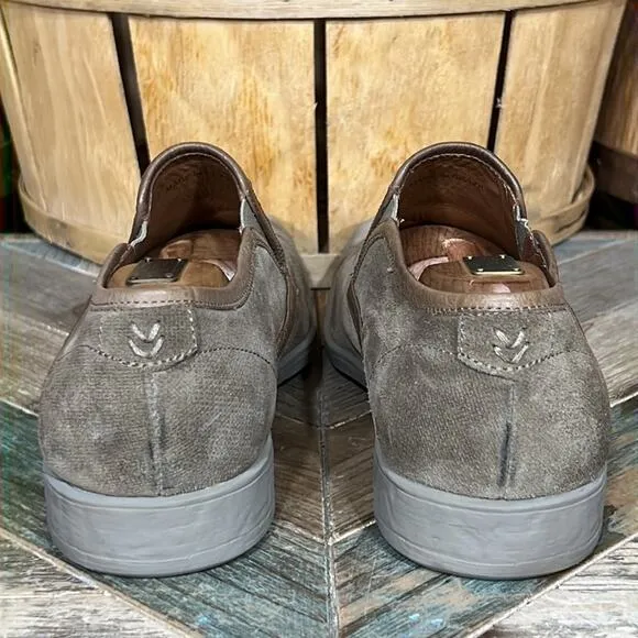 John Varvatos Dylan Sidegore Brown Suede Slip-On Oxford Loafers Mens Size 9.5
