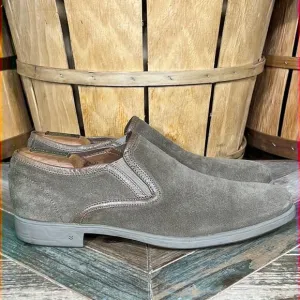 John Varvatos Dylan Sidegore Brown Suede Slip-On Oxford Loafers Mens Size 9.5