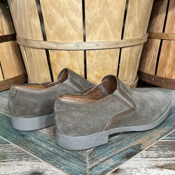 John Varvatos Dylan Sidegore Brown Suede Slip-On Oxford Loafers Mens Size 9.5