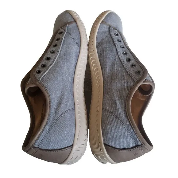 John Varvatos Hattan Low Laceless Shoes Men's Size 10.5M Gray Canvas Sneakers