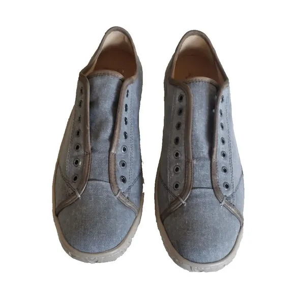 John Varvatos Hattan Low Laceless Shoes Men's Size 10.5M Gray Canvas Sneakers