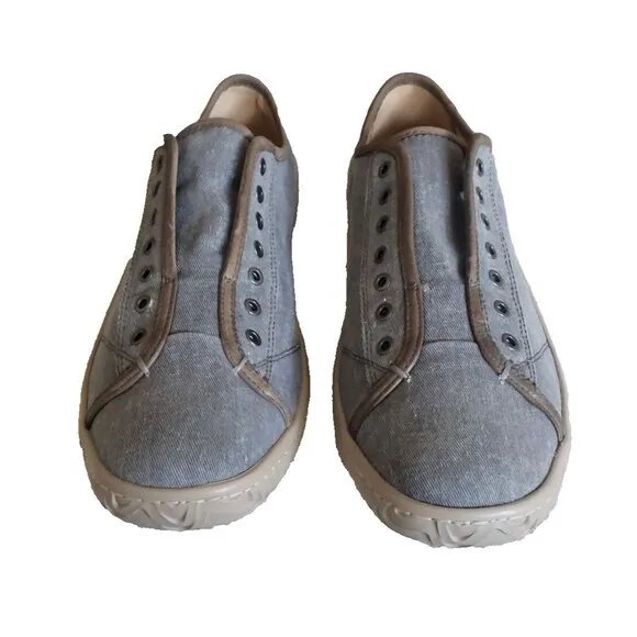 John Varvatos Hattan Low Laceless Shoes Men's Size 10.5M Gray Canvas Sneakers