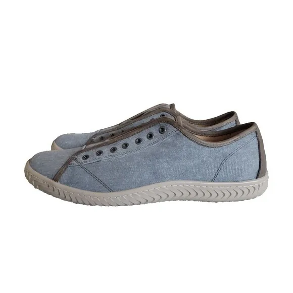 John Varvatos Hattan Low Laceless Shoes Men's Size 10.5M Gray Canvas Sneakers