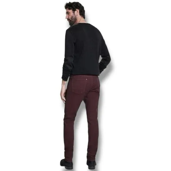 John Varvatos J702 Slim Fit Jeans Mens Size 38x32 in Oxblood