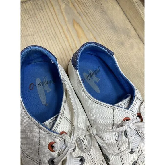 𝅺JOHNNIE-O Sail Away Sneakers White Canvas Men’s Size 8 Rubber Toe Preowned
