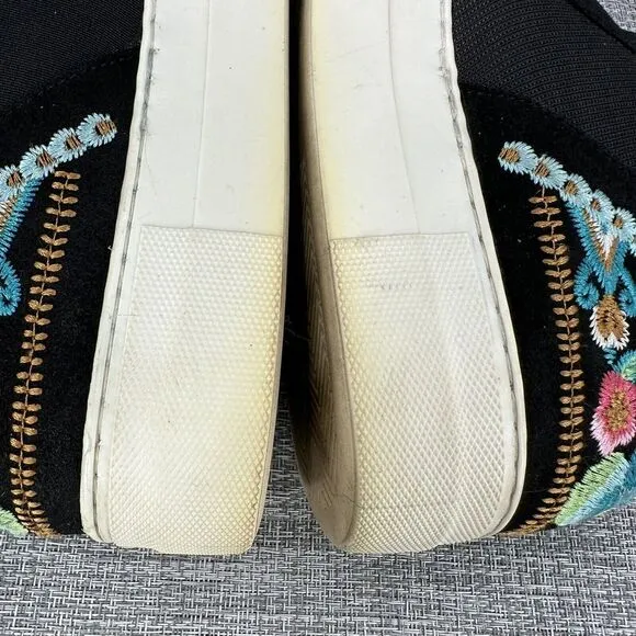 Johnny Was‎ Vinny Butterfly Loafers Womens Sz 9 Black Multi Embroidered Slip On