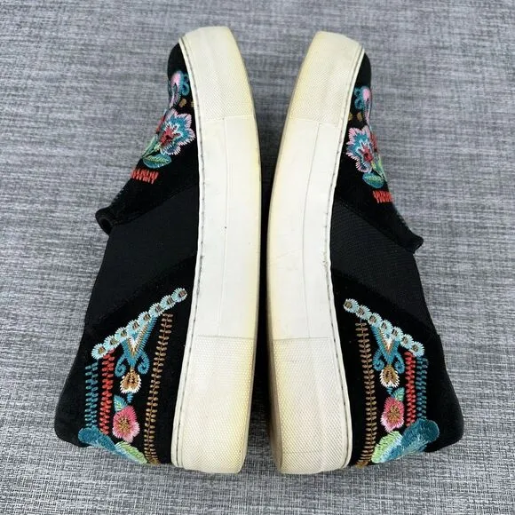 Johnny Was‎ Vinny Butterfly Loafers Womens Sz 9 Black Multi Embroidered Slip On