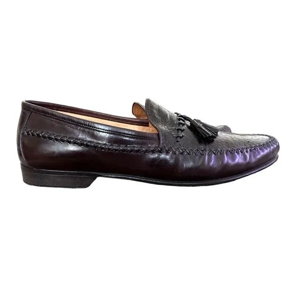 Johnston &amp; Murphy Genuine Ostrich Tassel Loafers Men’s Size 10