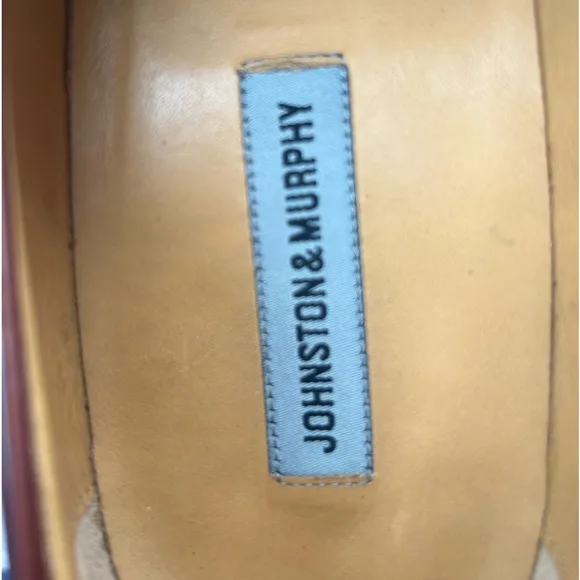 Johnston &amp; Murphy Handcrafted Brown Leather Tassel Slip On Loafers Dress Shoes