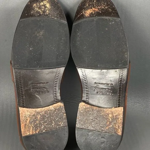 Johnston &amp; Murphy Men’s Brown Hand Crafted Tassel Kiltie loafers size 9 W