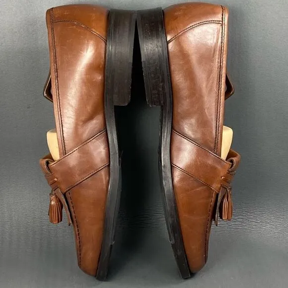 Johnston &amp; Murphy Men’s Brown Hand Crafted Tassel Kiltie loafers size 9 W