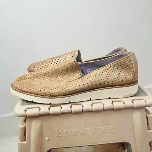 Johnston &amp; Murphy Paulette Suede Slip On Sneakers Loafers Metallic Gold …