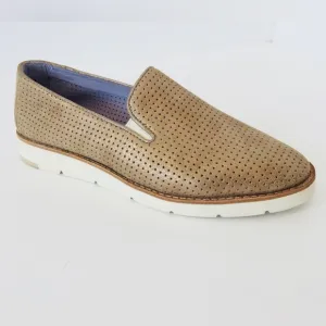 Johnston &amp; Murphy Paulette Suede Slip On Sneakers Loafers Metallic Gold …