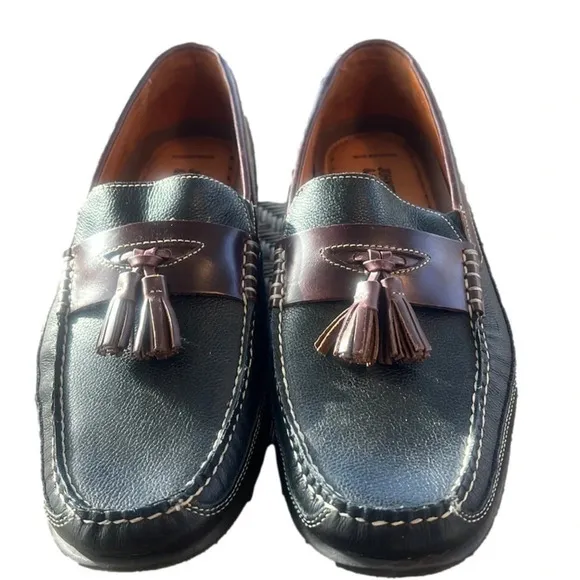 Johnston &amp; Murphy Sz 9.5 Locklin Oiled full Grain Leather Tassels Loafers NWT
