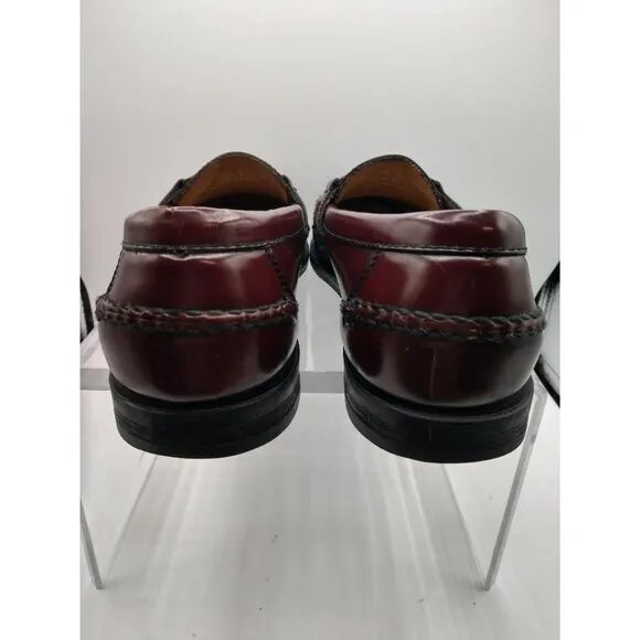 Johnston &amp; Murphy Tassel Loafers Burgundy/Brown Leather Mens 9.5 M Made In Mexic