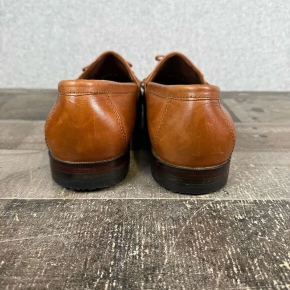Johnston &amp; Murphy Loafers Men 11M Brown Leather Tassels Dress Shoes