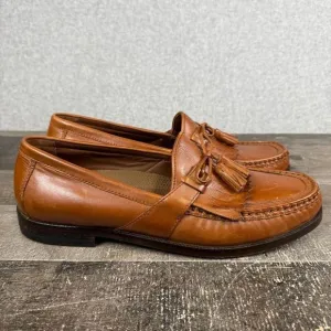 Johnston &amp; Murphy Loafers Men 11M Brown Leather Tassels Dress Shoes