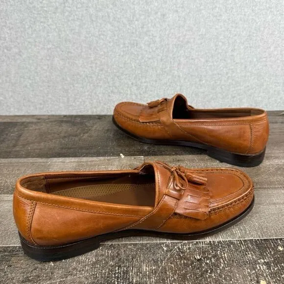 Johnston &amp; Murphy Loafers Men 11M Brown Leather Tassels Dress Shoes