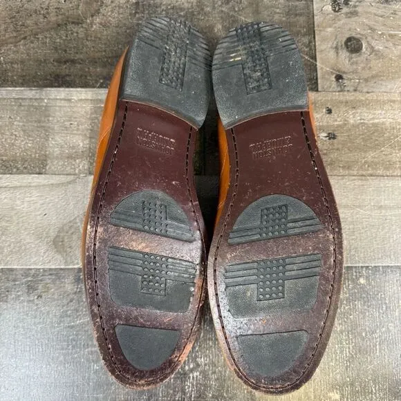 Johnston &amp; Murphy Loafers Men 11M Brown Leather Tassels Dress Shoes