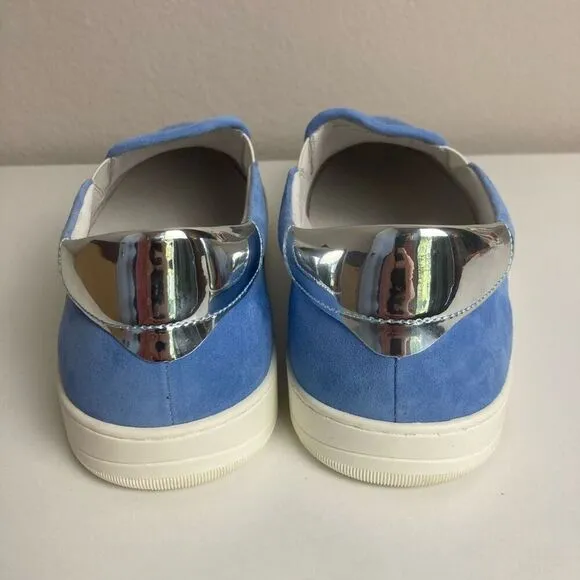Johnston and Murphy Blue Suede Flats Slip On Low Top Sneakers Woven Women's 11