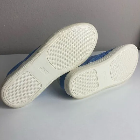 Johnston and Murphy Blue Suede Flats Slip On Low Top Sneakers Woven Women's 11