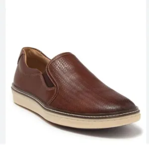Johnston and Murphy Colby Weave Embossed Slip on Loafers