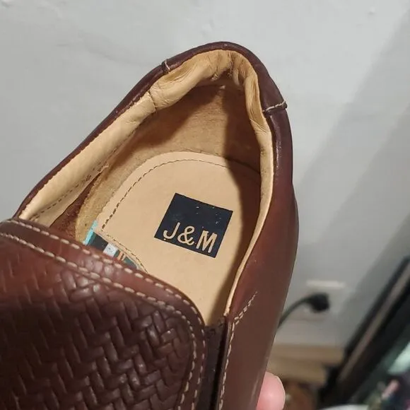 Johnston and Murphy Colby Weave Embossed Slip on Loafers