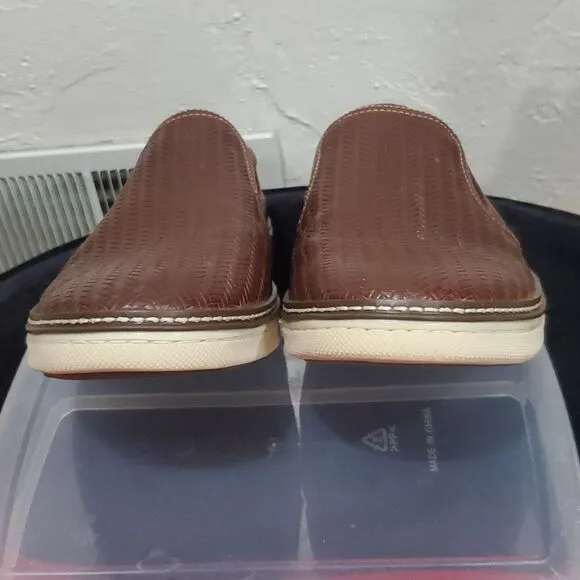 Johnston and Murphy Colby Weave Embossed Slip on Loafers