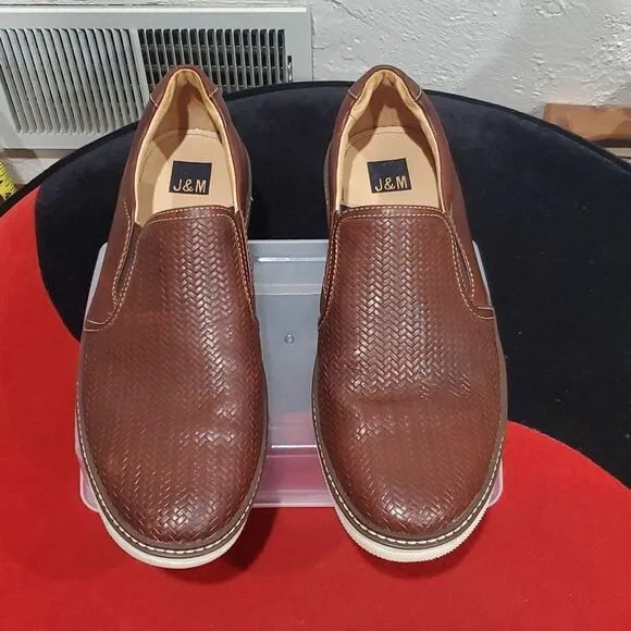 Johnston and Murphy Colby Weave Embossed Slip on Loafers