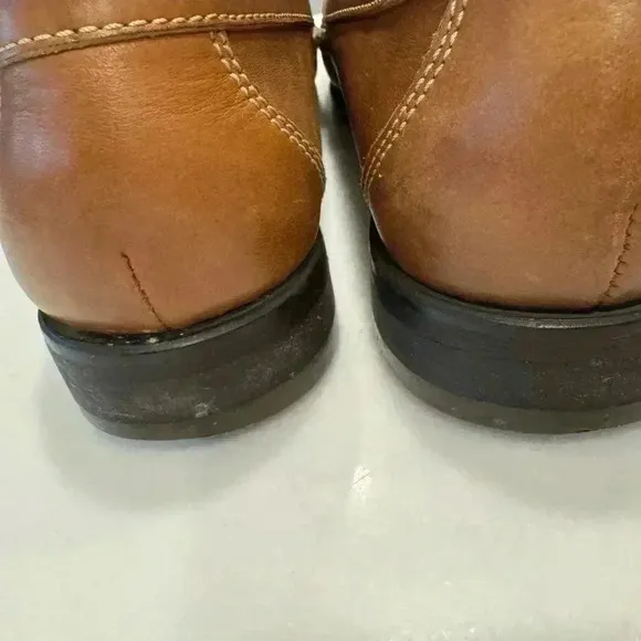 Johnston and Murphy men’s leather loafers weave front with tassels size 11.5