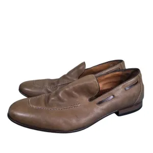 Johnston and Murphy Mens Tan Leather Slip-On Loafers Sz 11M Office Quiet Luxury