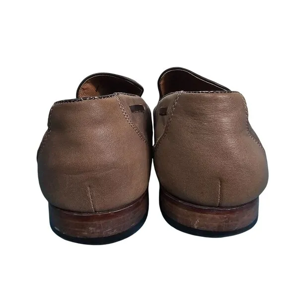 Johnston and Murphy Mens Tan Leather Slip-On Loafers Sz 11M Office Quiet Luxury
