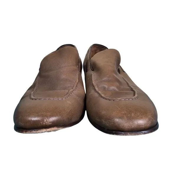 Johnston and Murphy Mens Tan Leather Slip-On Loafers Sz 11M Office Quiet Luxury
