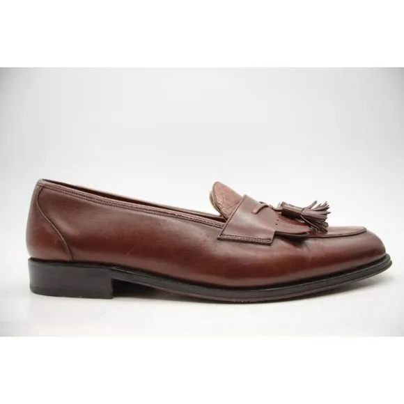 Johnston Murphy Domani Crocodile Men's 9.5 Loafers Brown Slip on Made In Spain