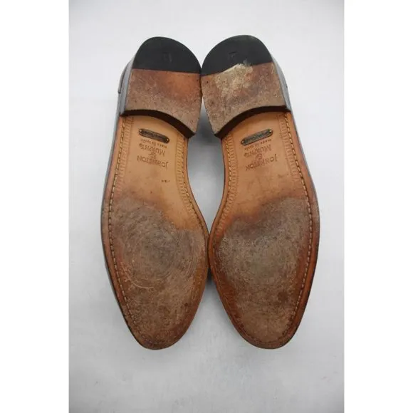 Johnston Murphy Domani Crocodile Men's 9.5 Loafers Brown Slip on Made In Spain