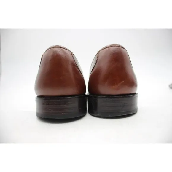 Johnston Murphy Domani Crocodile Men's 9.5 Loafers Brown Slip on Made In Spain